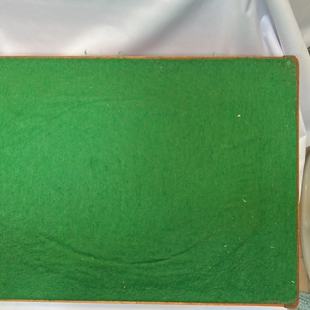 Wooden Tray with Glass Top Covering a Hand Cross Stitched Pineapple